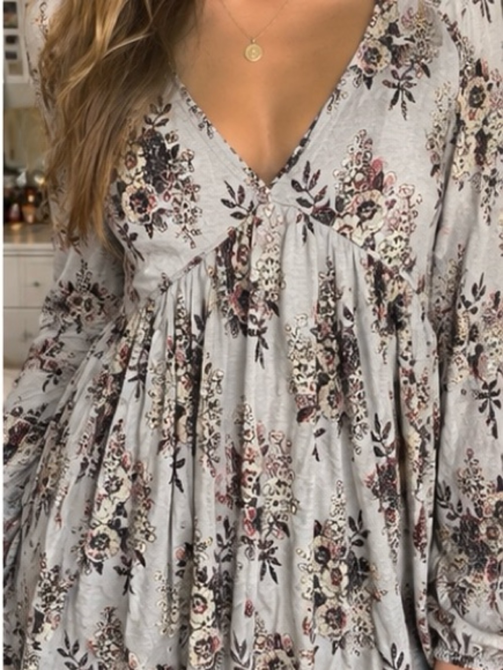 Y2K Boho Free People Floral Long Sleeve